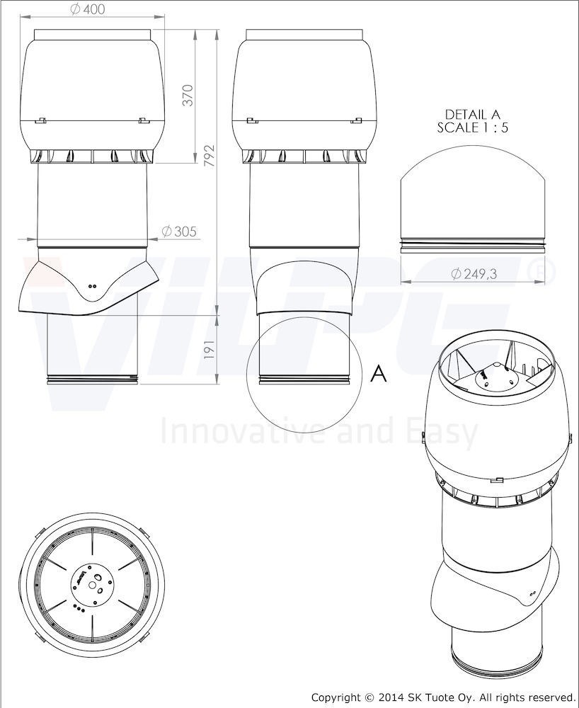 VILPE 250P/IS/700 XL вентиляционный выход - 32 087 руб.